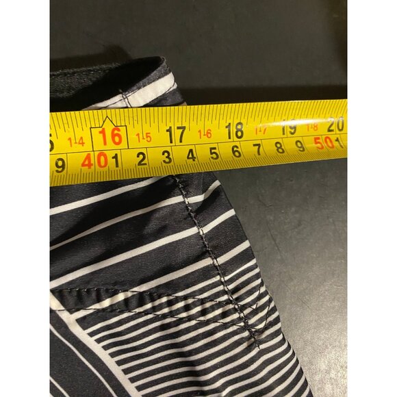 Fox Racing Board Shorts Mens 34 11" White Black Striped Swim Trunks - Picture 4 of 6